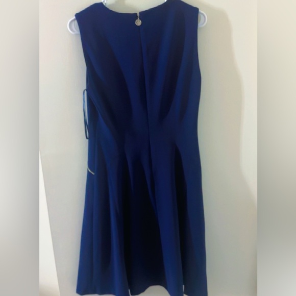 Tommy Hilfiger "Sky Captain" navy dress: knit blend, fit & flare, zipper - Picture 1 of 3